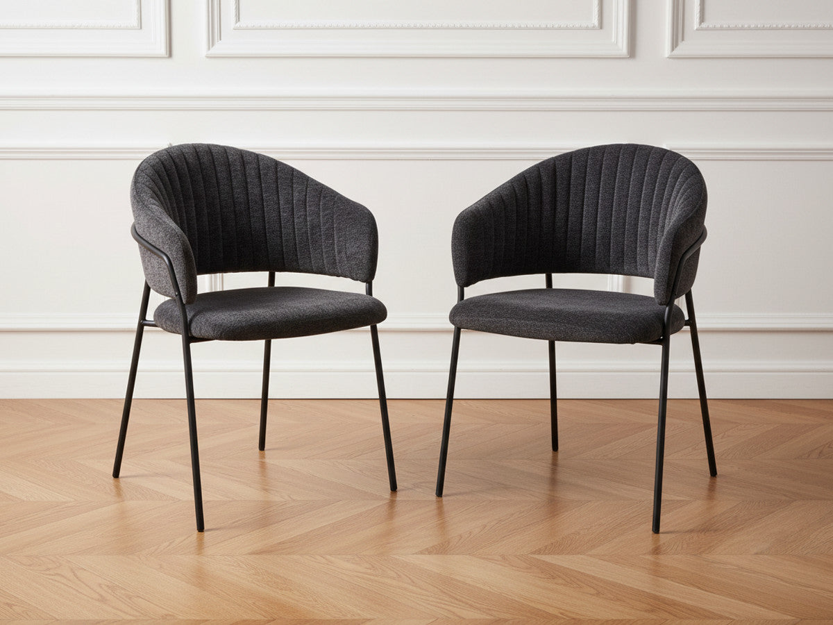 Lou - Lot De 2 Chaises - Tissu Texturé