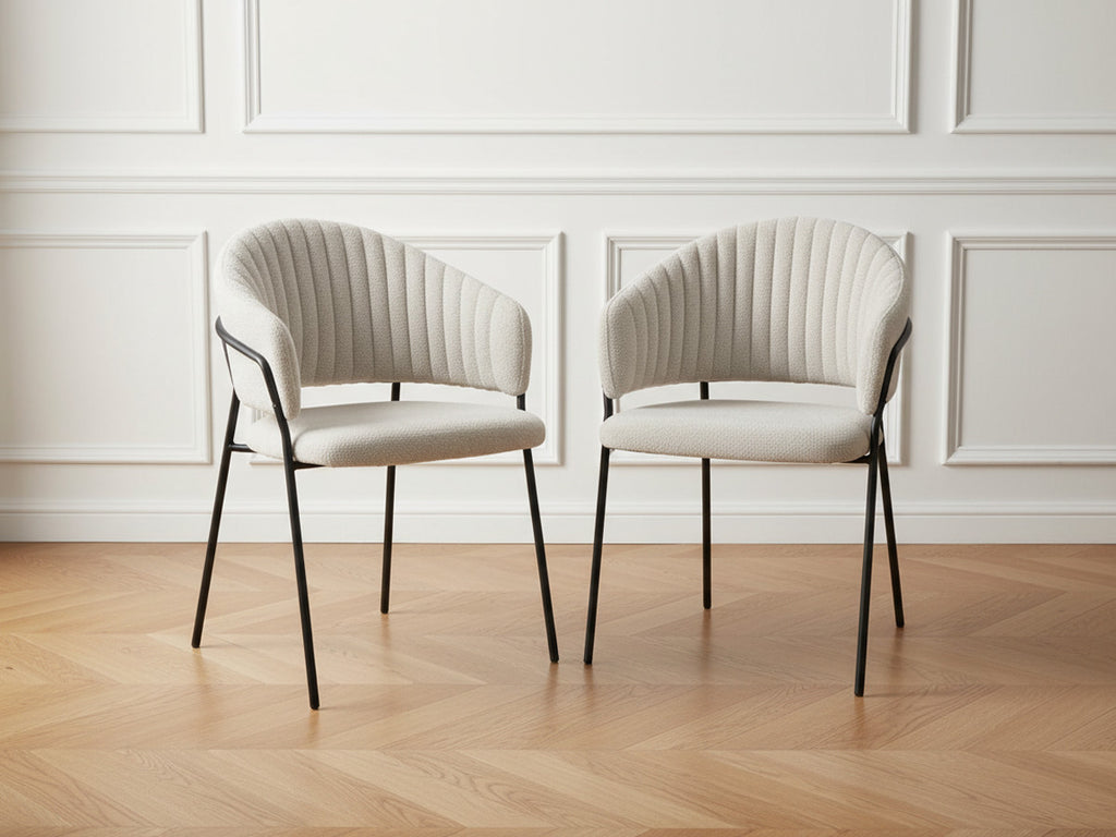 Lou - Lot De 2 Chaises - Tissu Texturé
