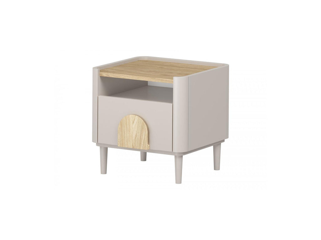Enyra - Table De Chevet 1 Tiroir - Pieds Bois Massif