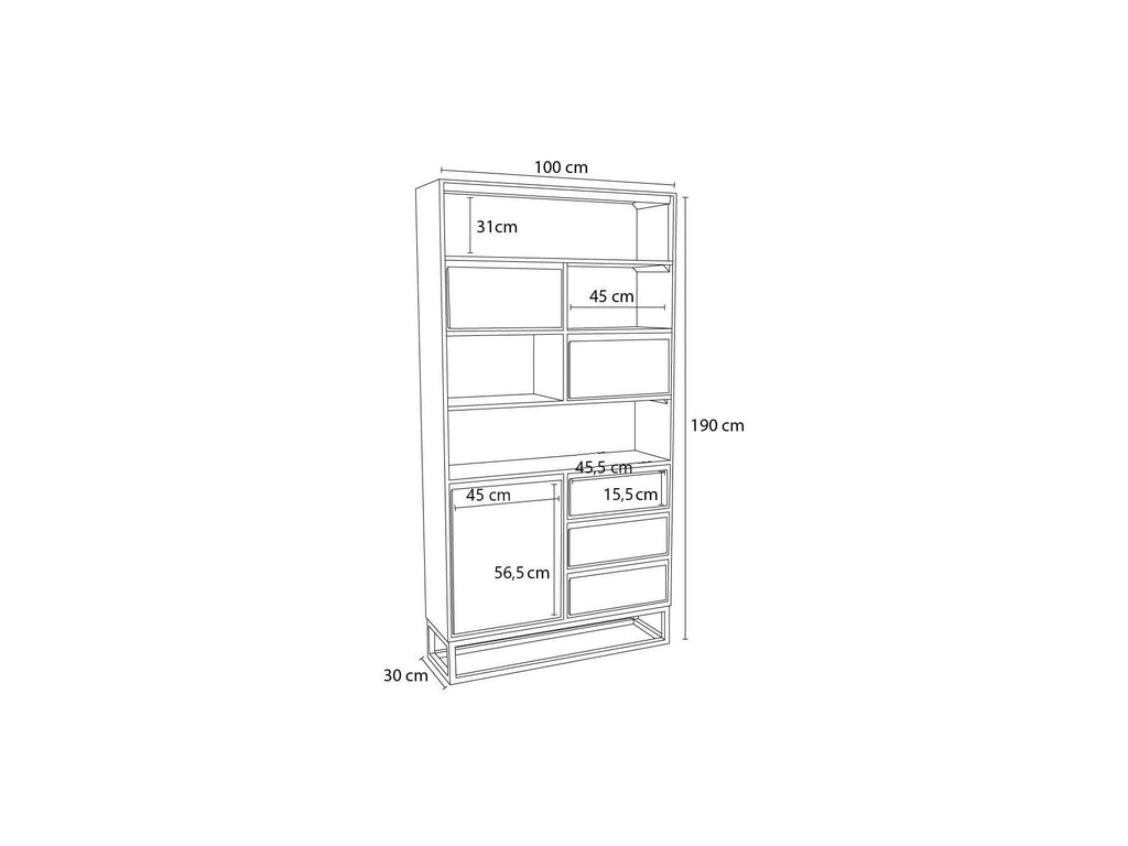 Bergerac - Bibliothèque H.190 Cm Bois Massif De Manguier