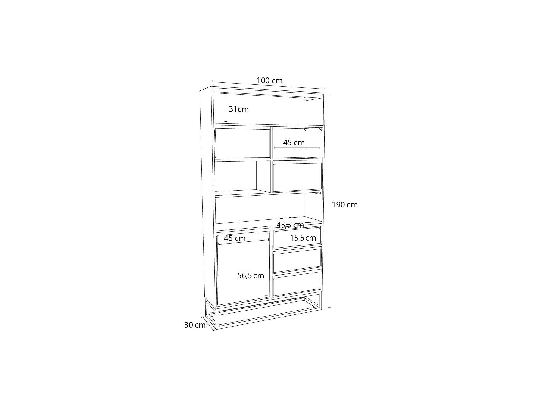 Bergerac - Bibliothèque H.190 Cm Bois Massif De Manguier