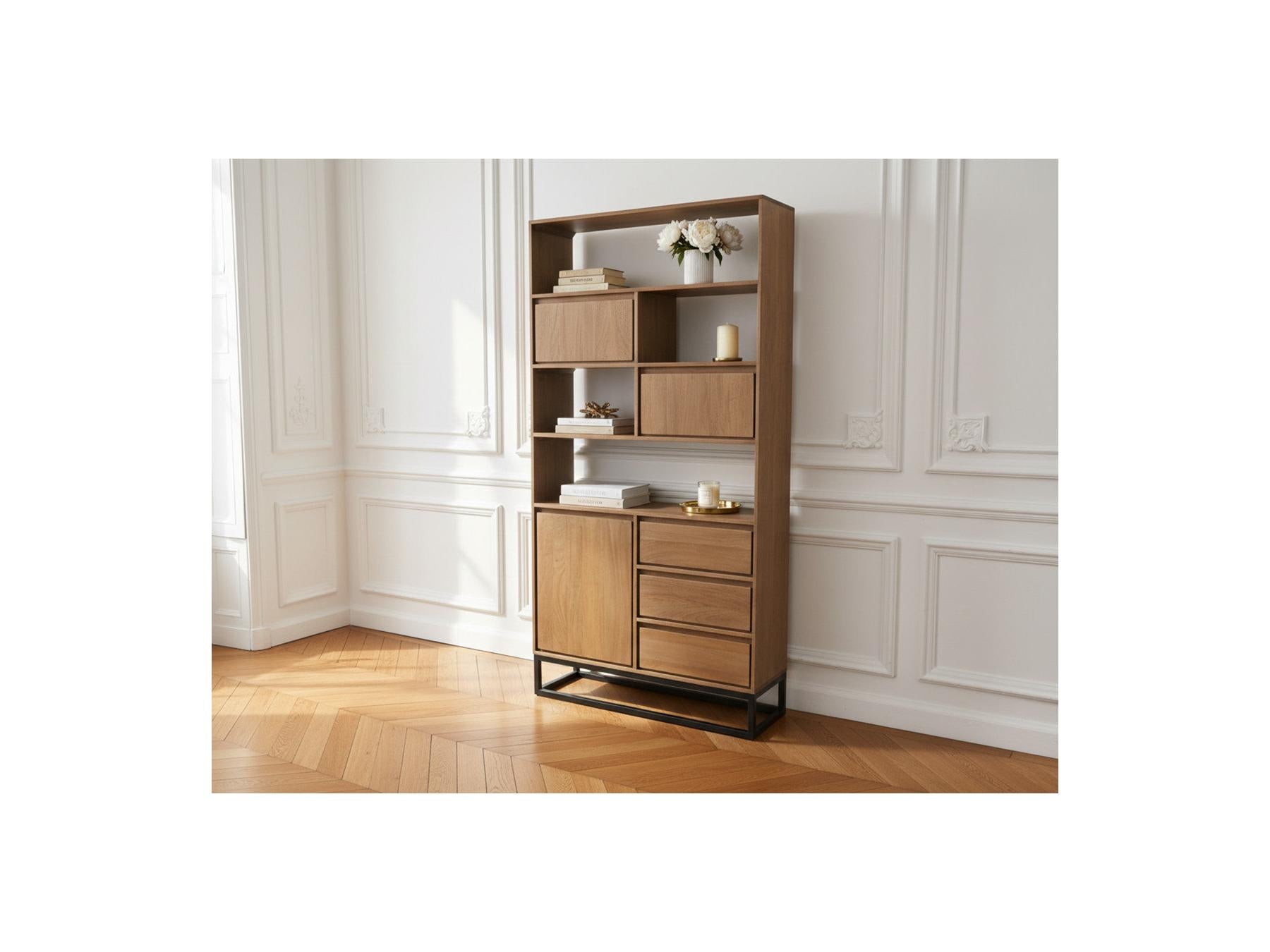 Bergerac - Bibliothèque H.190 Cm Bois Massif De Manguier