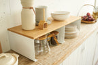 Stackable Shelf With Wooden Tray - Tosca - White