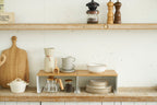 Stackable Shelf With Wooden Tray - Tosca - White