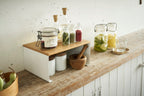 Stackable Shelf With Wooden Tray - Tosca - White