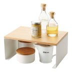 Stackable Shelf With Wooden Tray - Tosca - White