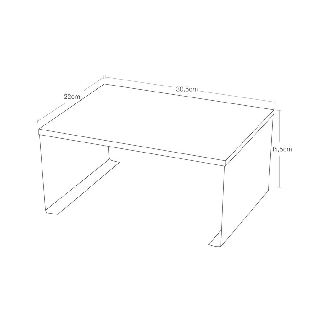 Stackable Shelf With Wooden Tray - Tosca - White