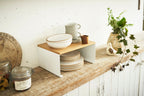 Stackable Shelf With Wooden Tray - Tosca - White