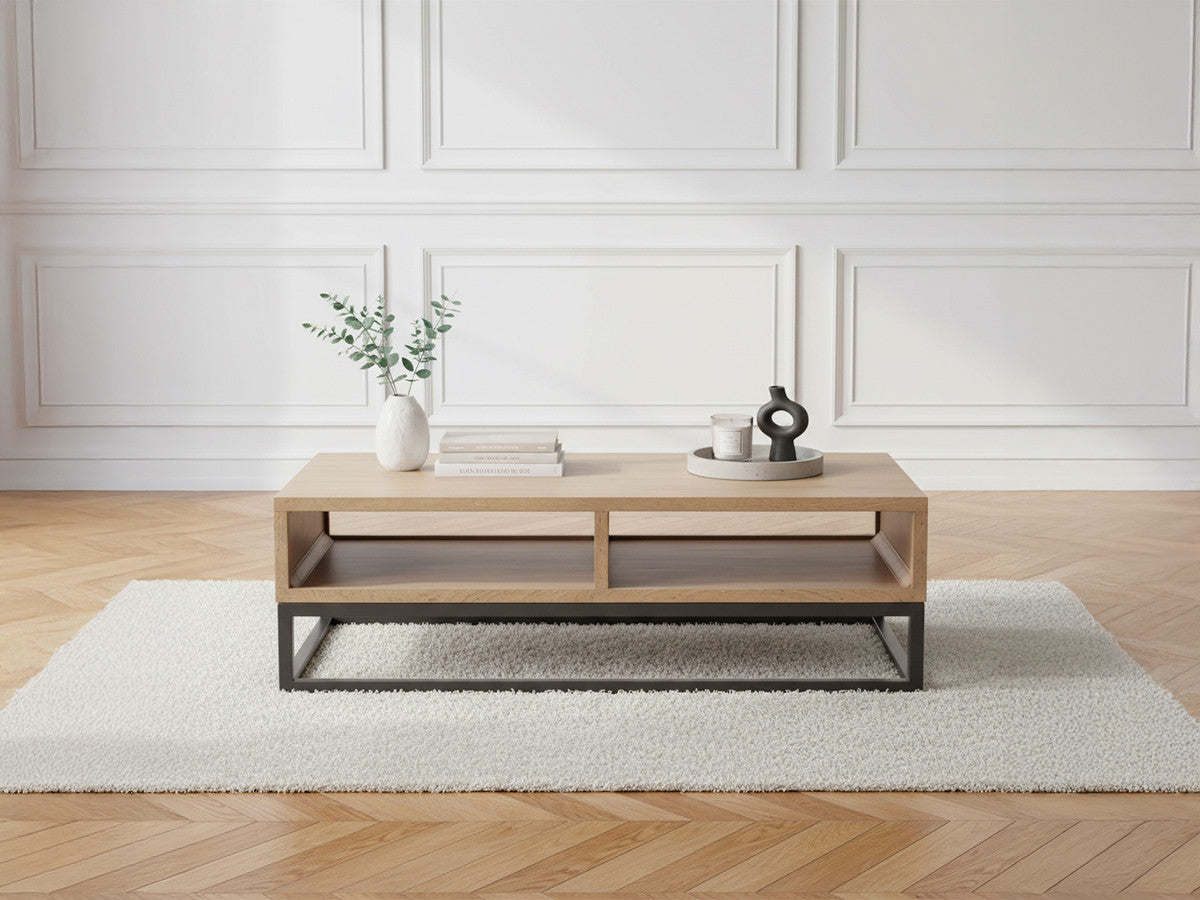Bergerac - Coffee Table with 2 Compartments 110 cm Solid Mango Wood