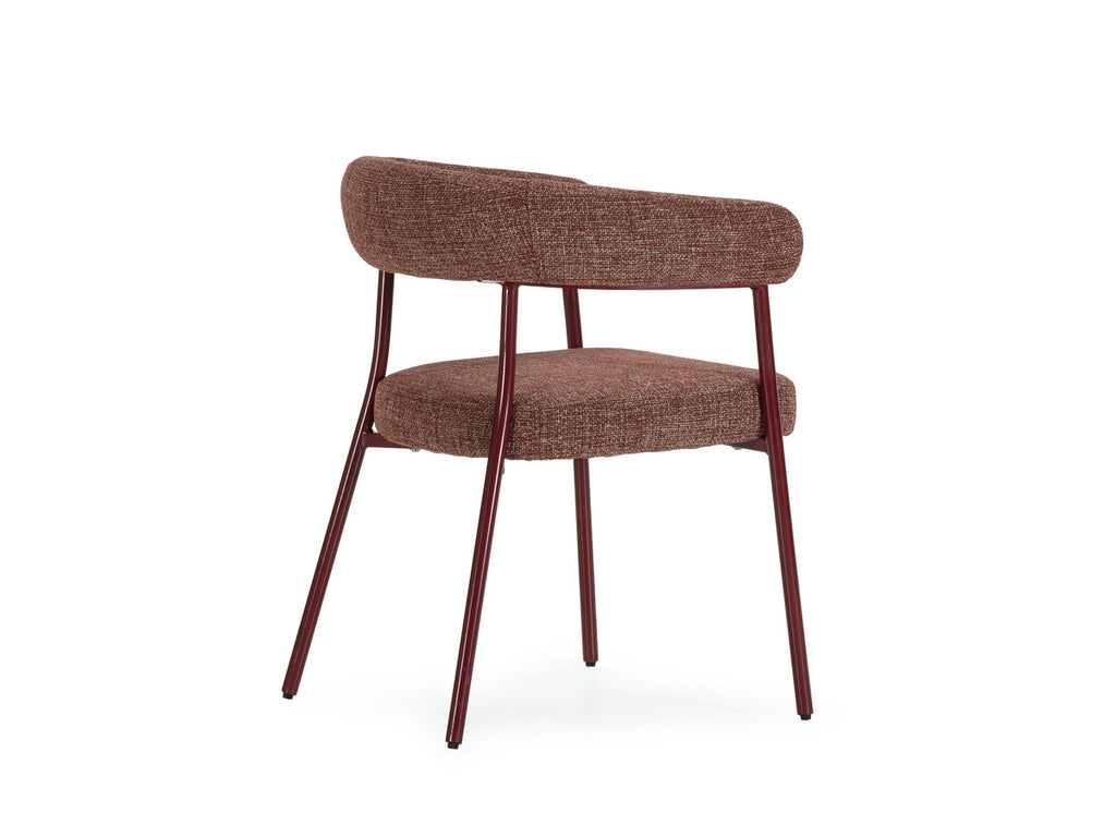 Rosa - Lot De 2 Chaises - Tissu Texturé Rouge