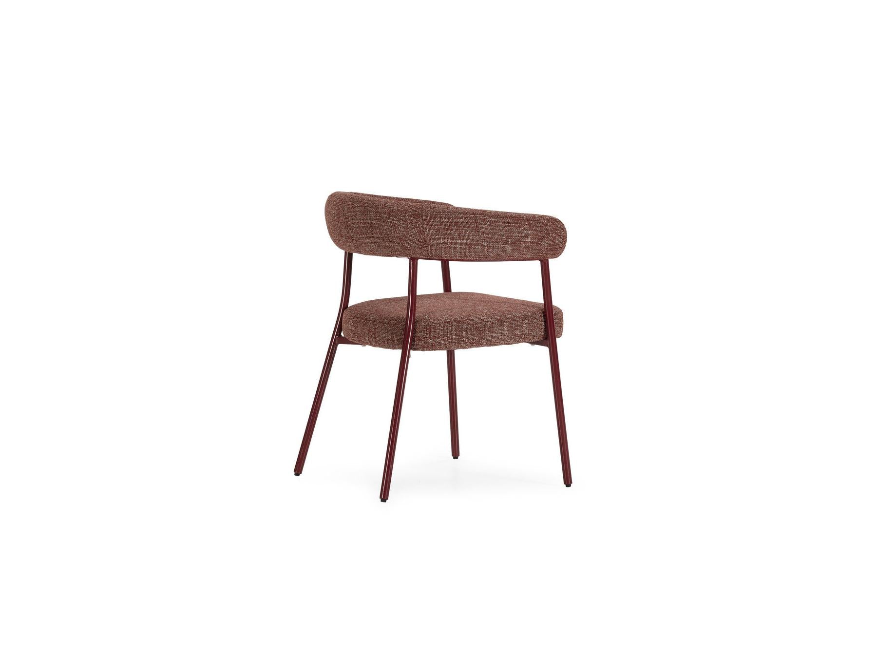 Rosa - Lot De 2 Chaises - Tissu Texturé Rouge