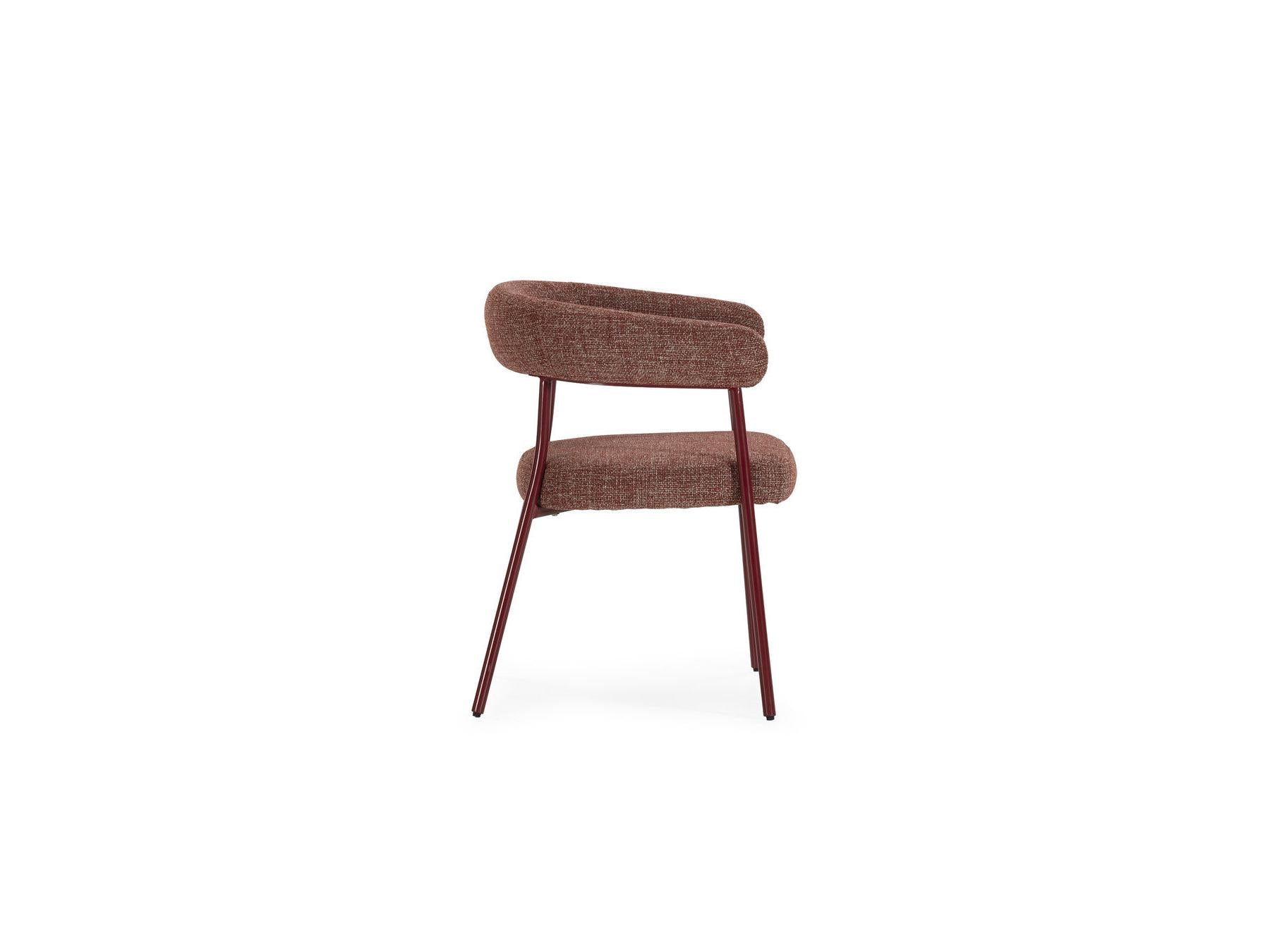 Rosa - Lot De 2 Chaises - Tissu Texturé Rouge
