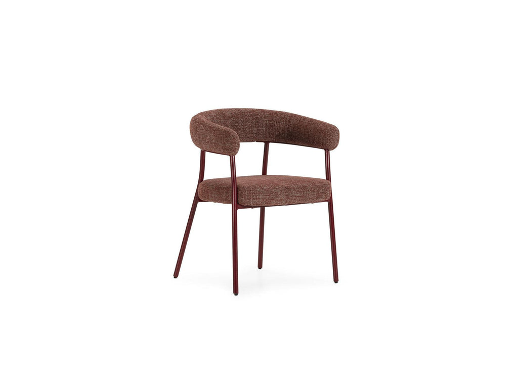 Rosa - Lot De 2 Chaises - Tissu Texturé Rouge