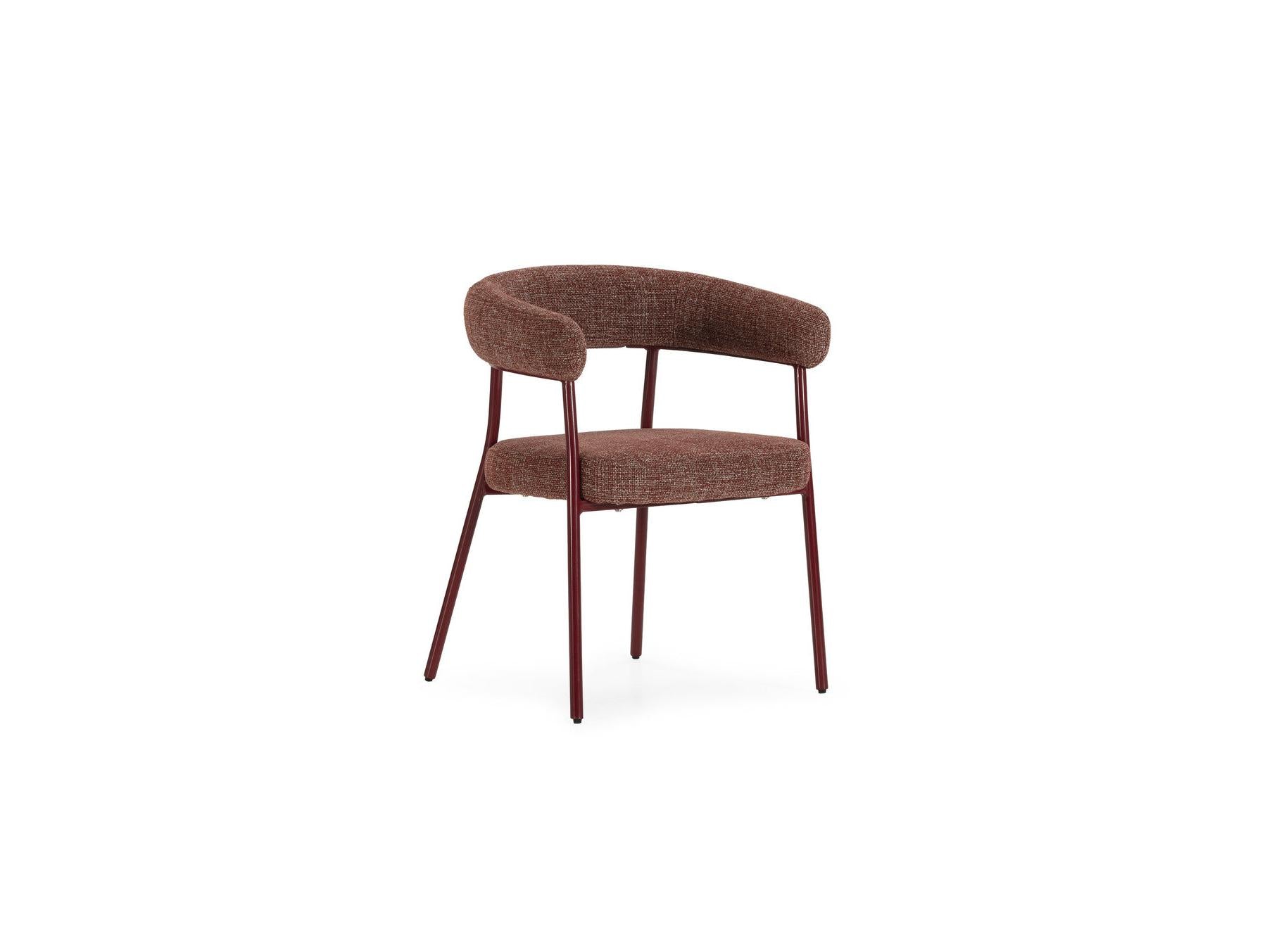 Rosa - Lot De 2 Chaises - Tissu Texturé Rouge