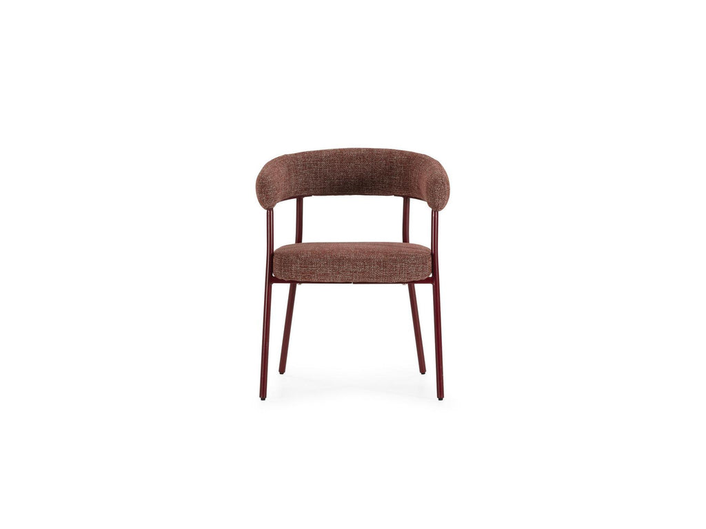 Rosa - Lot De 2 Chaises - Tissu Texturé Rouge