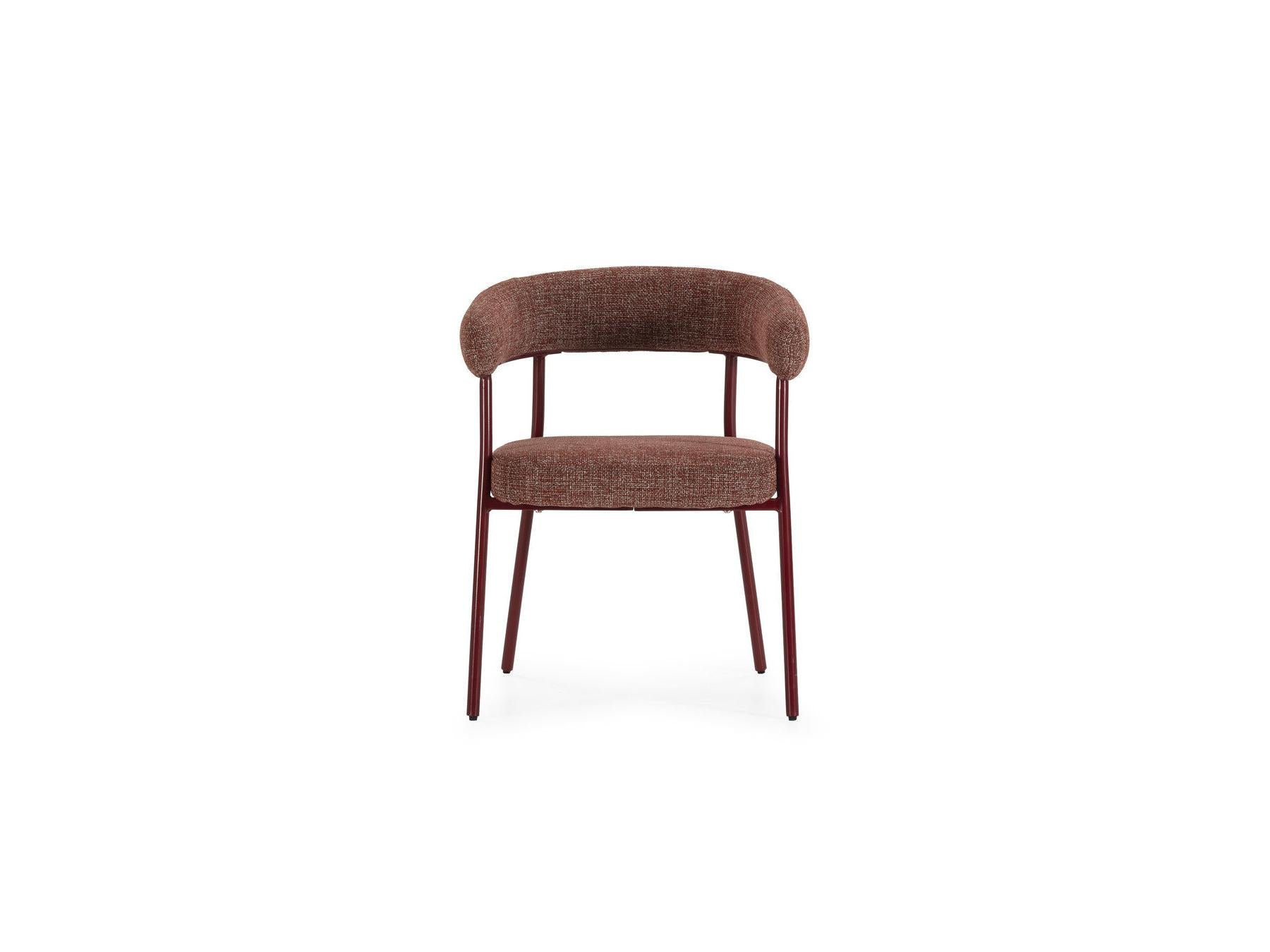 Rosa - Lot De 2 Chaises - Tissu Texturé Rouge