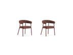 Rosa - Lot De 2 Chaises - Tissu Texturé Rouge