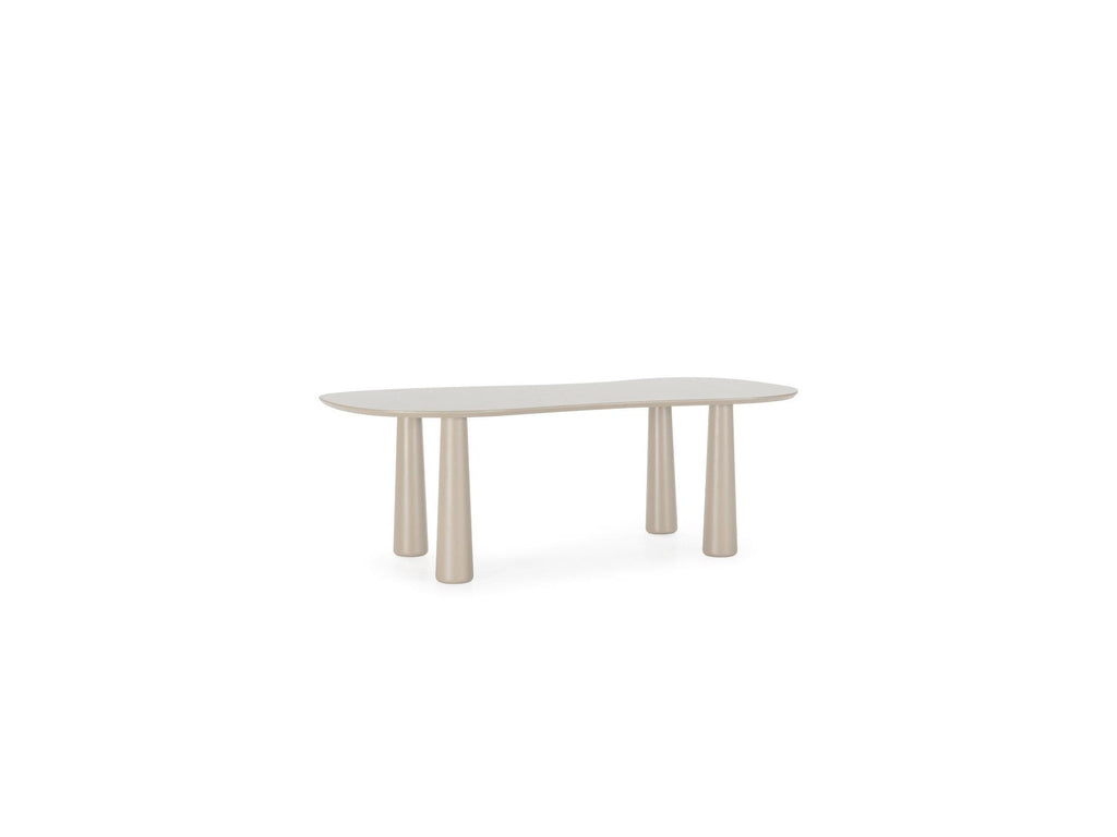 Sasha - Set - With Beige Oval Dining Table + Mila Textured Fabric Chairs - Set of 6 Chairs