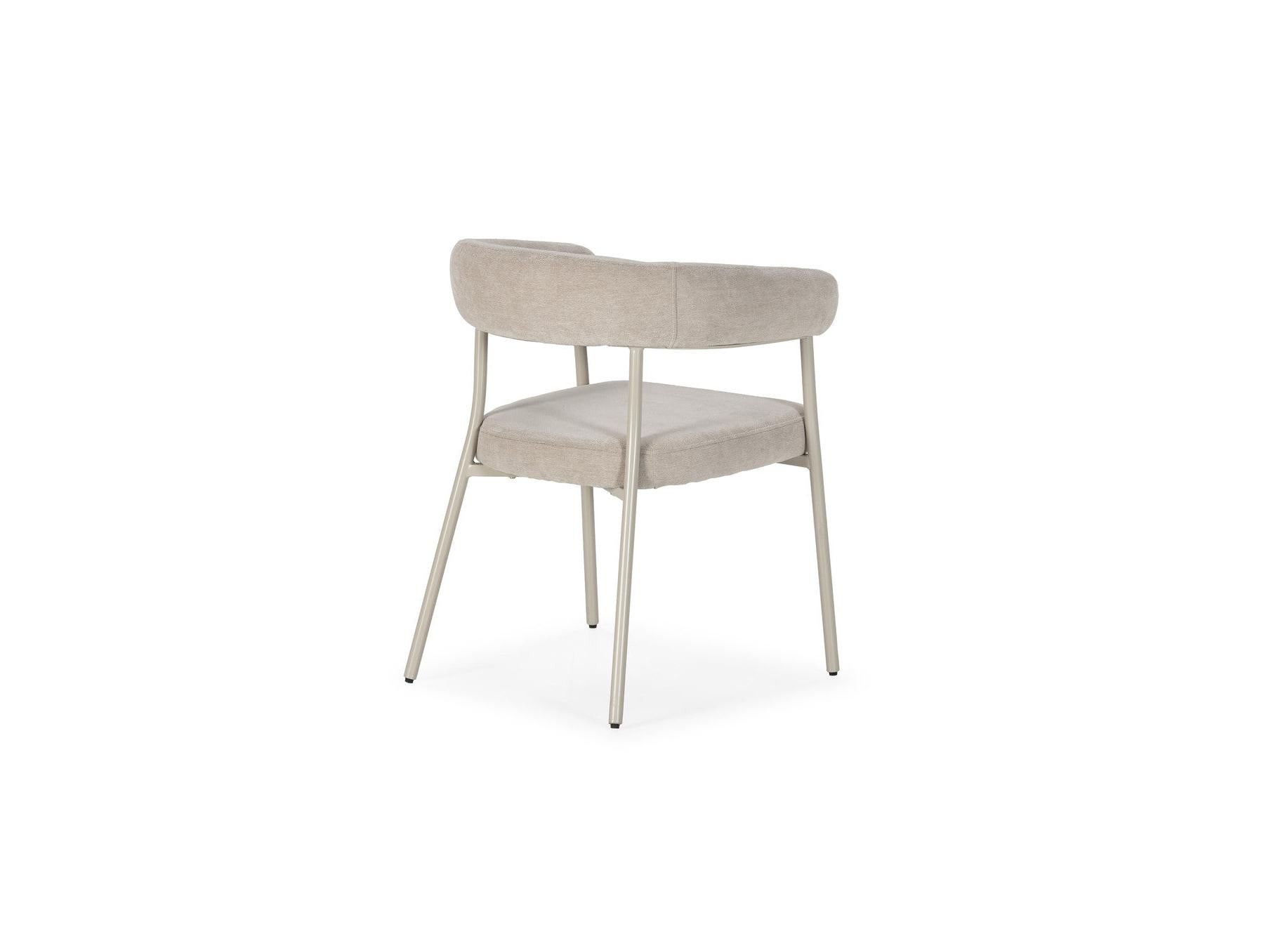 Rosa - Set of 2 Chairs - Beige Velvet Fabric