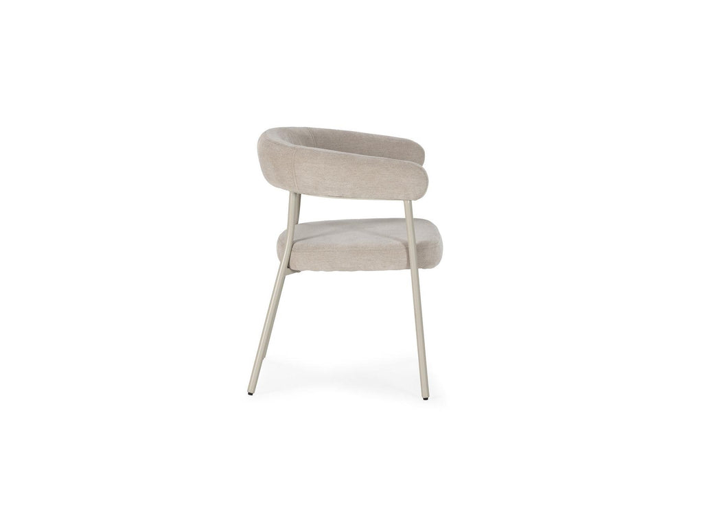 Rosa - Set of 2 Chairs - Beige Velvet Fabric