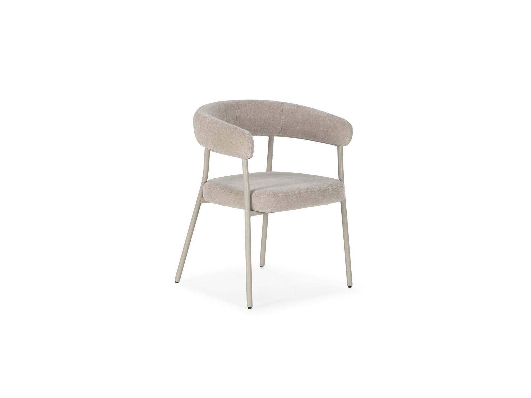 Rosa - Set of 2 Chairs - Beige Velvet Fabric