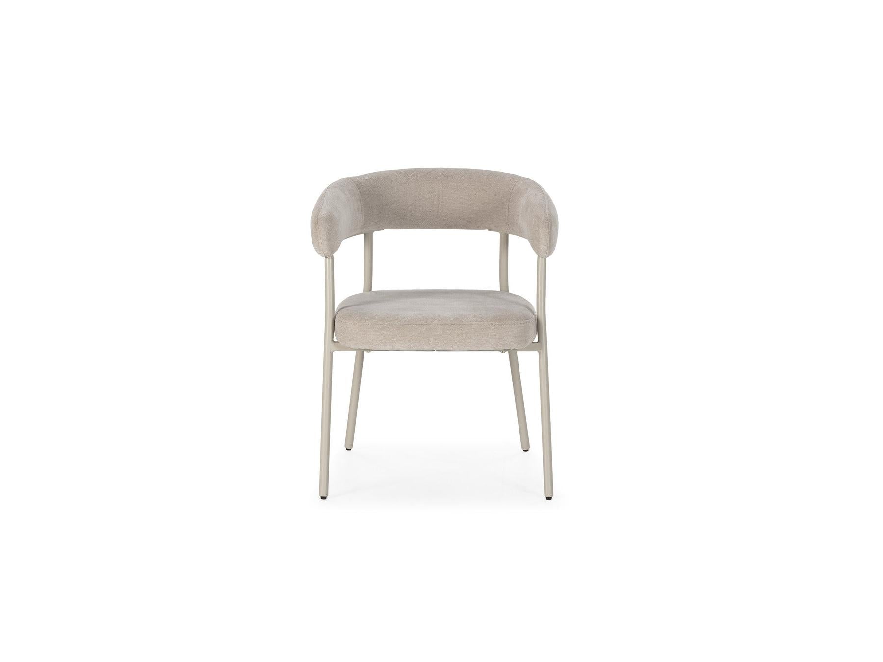 Rosa - Set of 2 Chairs - Beige Velvet Fabric