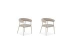Rosa - Set of 2 Chairs - Beige Velvet Fabric