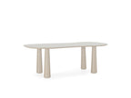 Sasha - Ensemble Avec Table À Manger Ovale + Chaises Rosa - Tissu Velours Beige - Lot De 4 Chaises