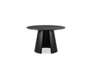 Gaston - Ensemble - Avec Table À Manger Ronde Placage Chêne + Chaises Soren Tissu Texturé
