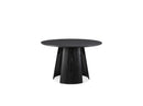 Gaston - Ensemble - Avec Table À Manger Ronde Placage Chêne + Chaises Soren Tissu Texturé