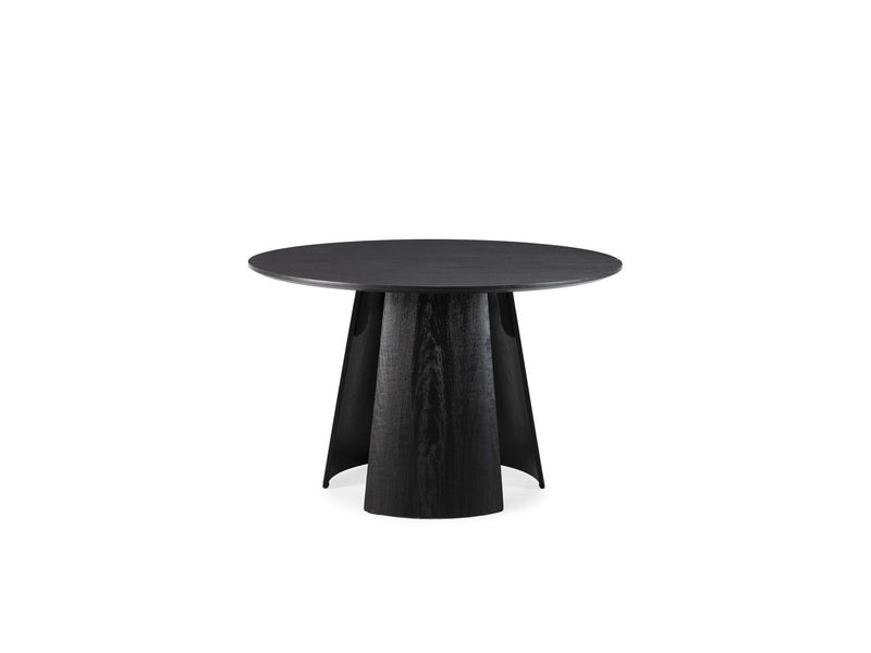 Gaston - Ensemble - Avec Table À Manger Ronde Placage Chêne + Chaises Soren Tissu Texturé