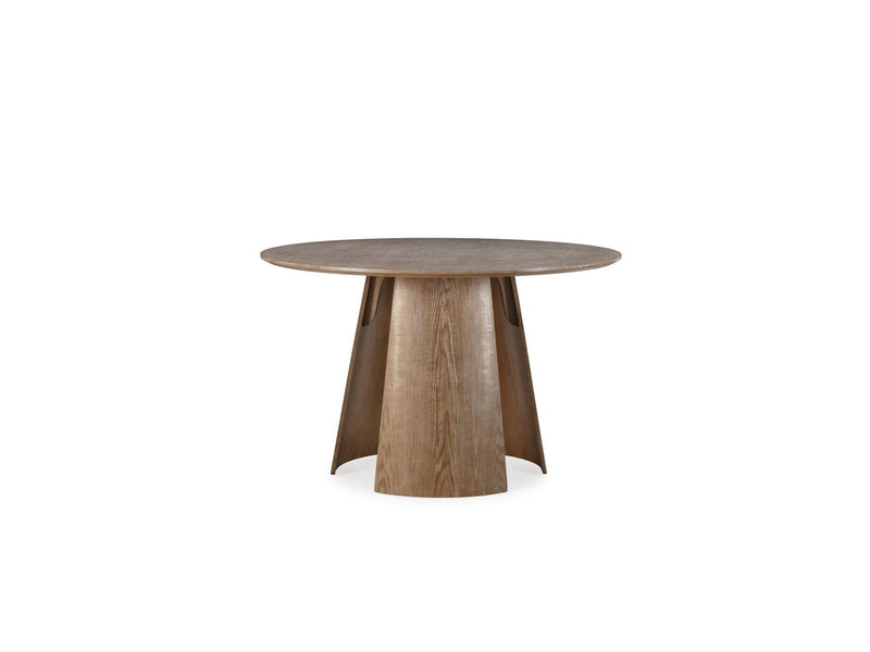 Gaston - Set - With Round Oak Veneer Dining Table + 4 Pia Chairs