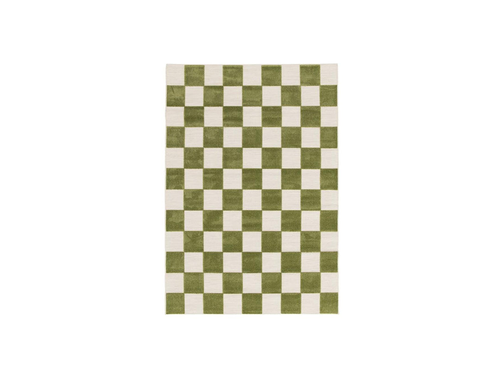 Gaelle - Low-Pile Rug - Check Pattern - Green