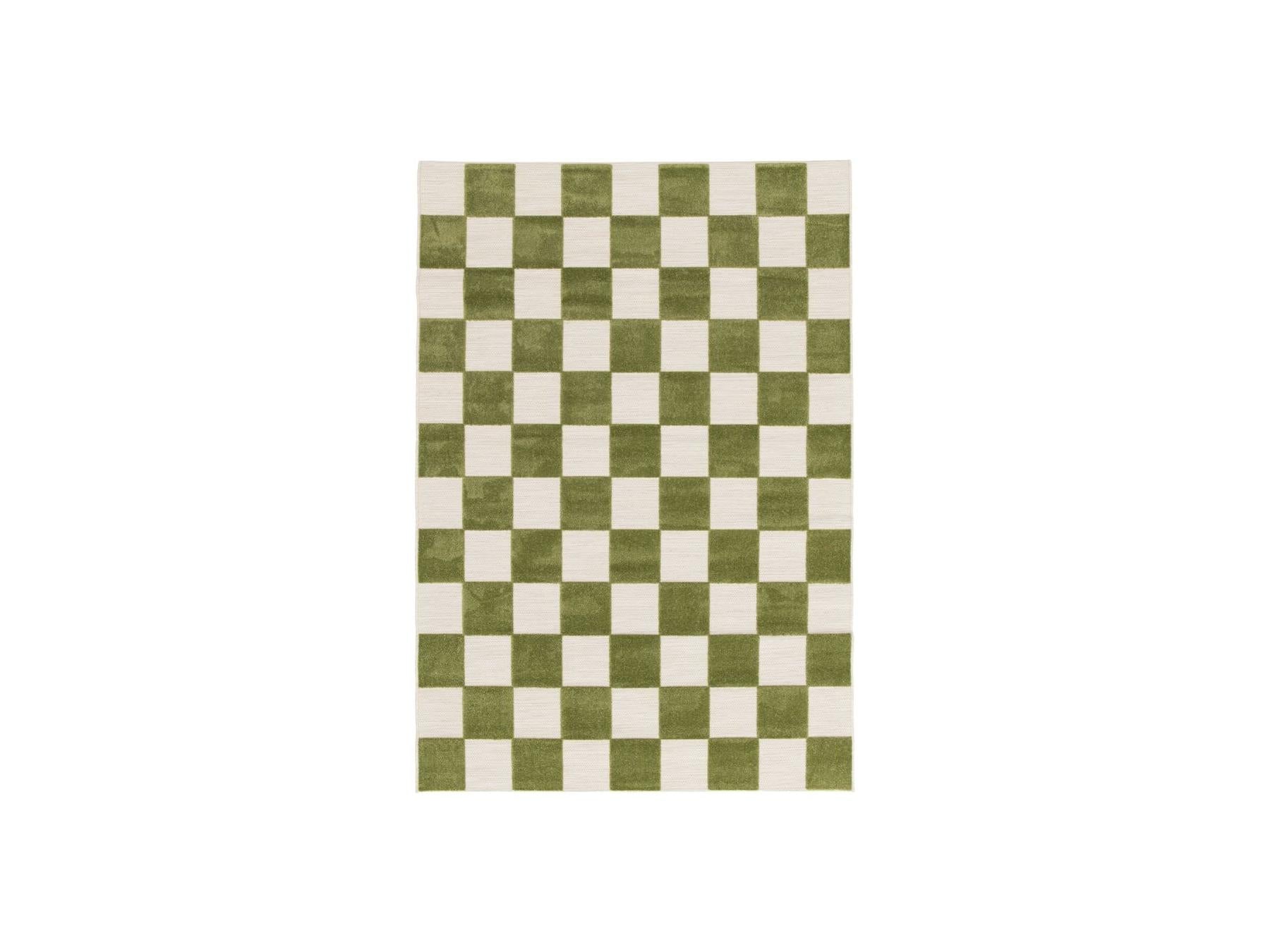 Gaelle - Low-Pile Rug - Check Pattern - Green