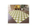 Tapis Poils Ras - Gaelle - Motif Damier - Vert