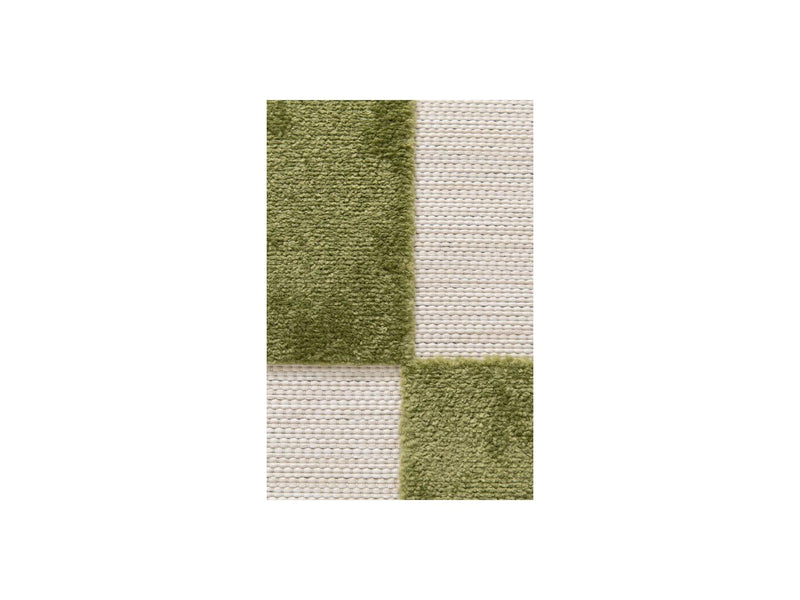 Tapis Poils Ras - Gaelle - Motif Damier - Vert