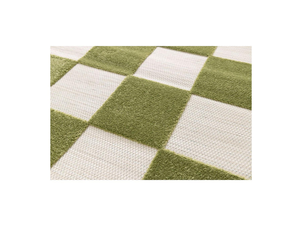 Gaelle - Low-Pile Rug - Check Pattern - Green