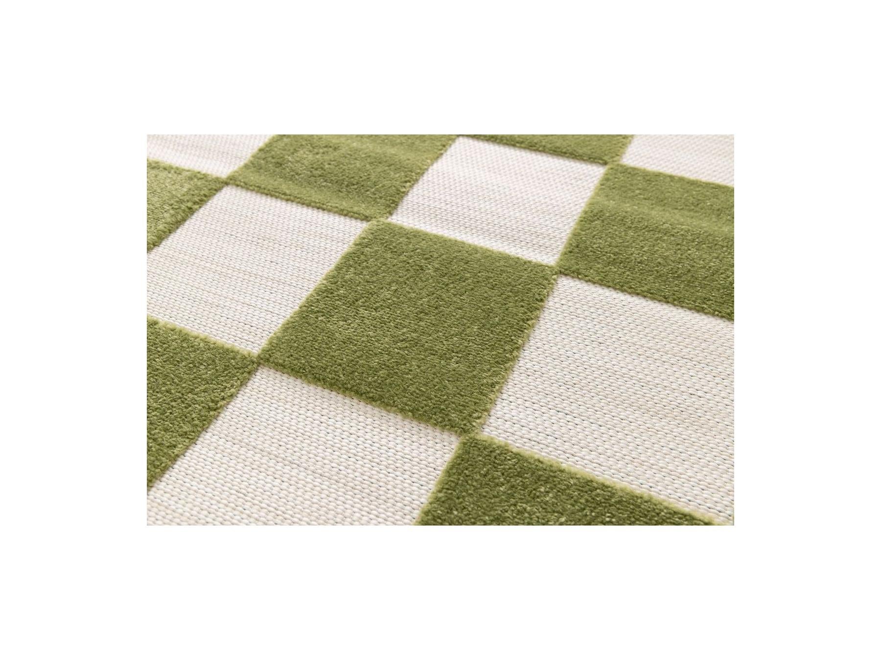Gaelle - Low-Pile Rug - Check Pattern - Green