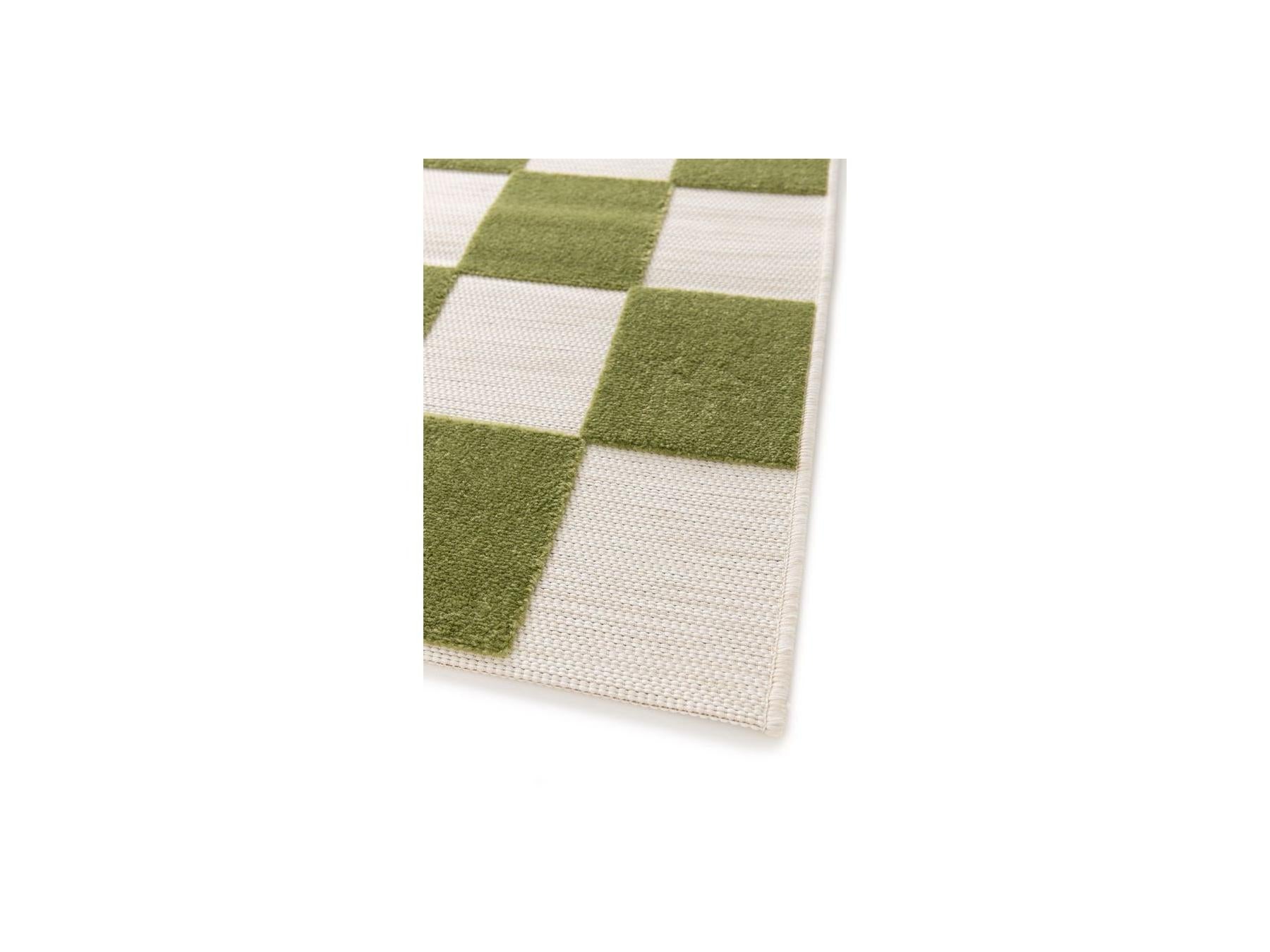 Gaelle - Low-Pile Rug - Check Pattern - Green