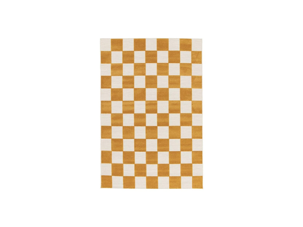 Gaelle - Low-Pile Rug - Checkerboard Pattern - Yellow