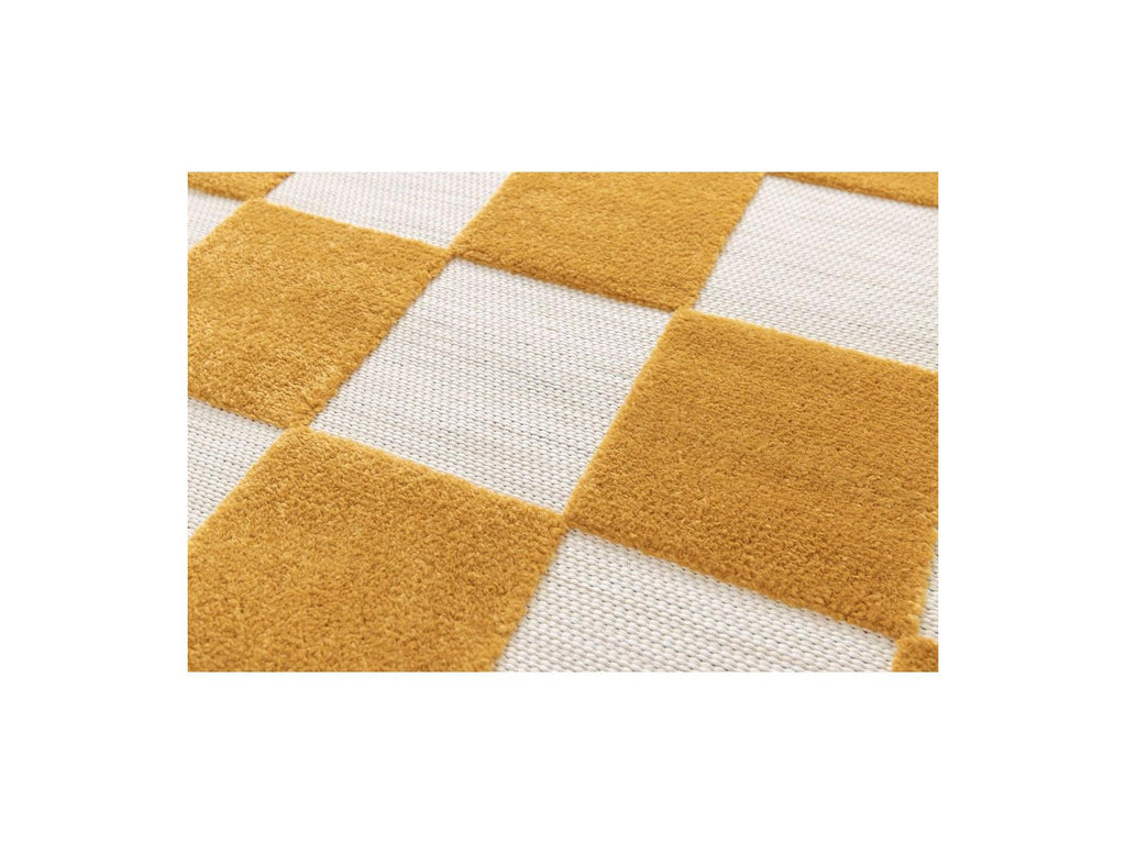 Gaelle - Low-Pile Rug - Checkerboard Pattern - Yellow