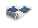 Tapis Poils Ras - Gaelle - Motif Damier - Bleu
