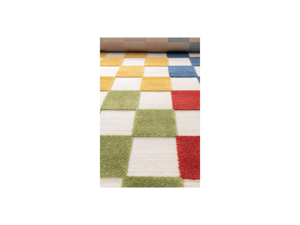Gabrielle - Low-Pile Rug - Check Pattern - Multicoloured