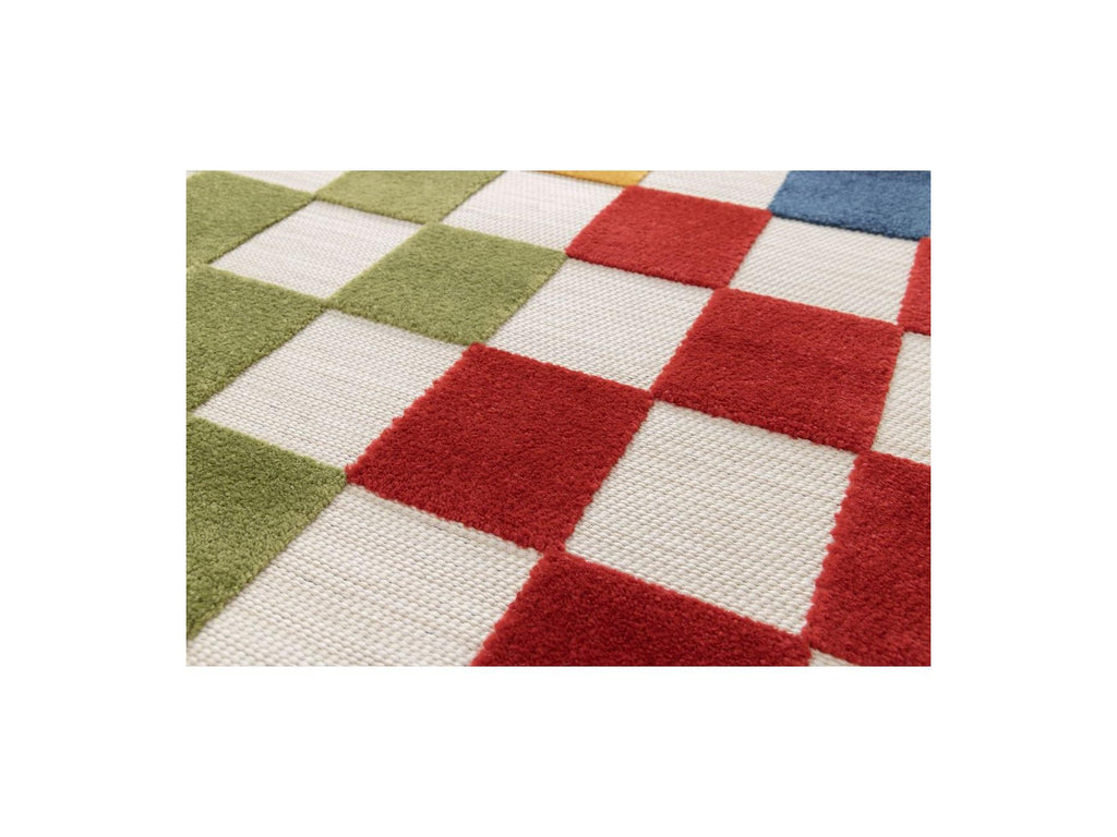 Gabrielle - Low-Pile Rug - Check Pattern - Multicoloured