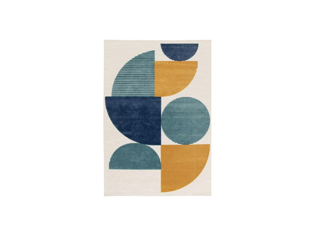 Eloi - Low-Pile Rug - Abstract Pattern - Blue