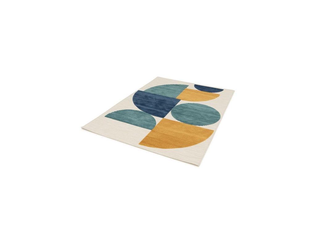 Eloi - Low-Pile Rug - Abstract Pattern - Blue