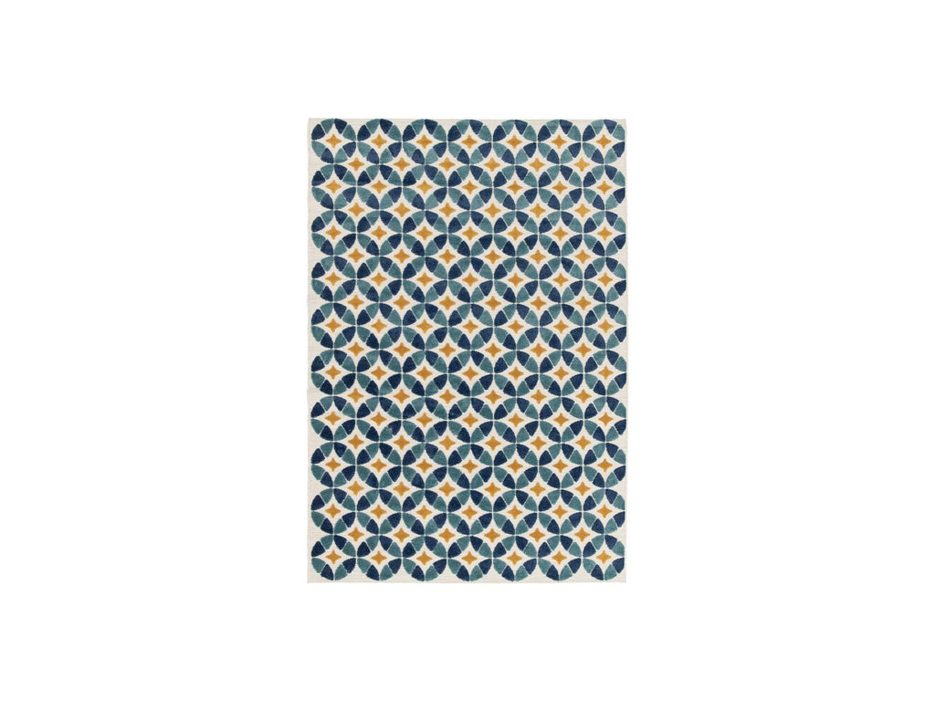 Isaure - Tapis Poils Ras - Motif Abstrait - Bleu