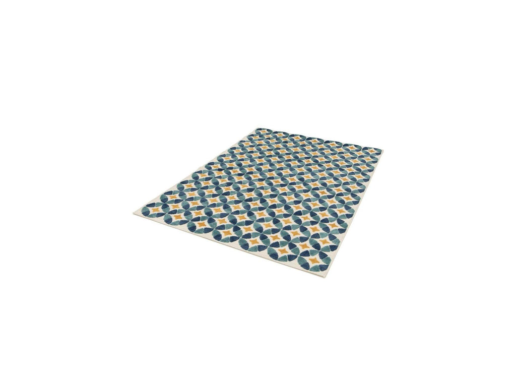 Isaure - Tapis Poils Ras - Motif Abstrait - Bleu