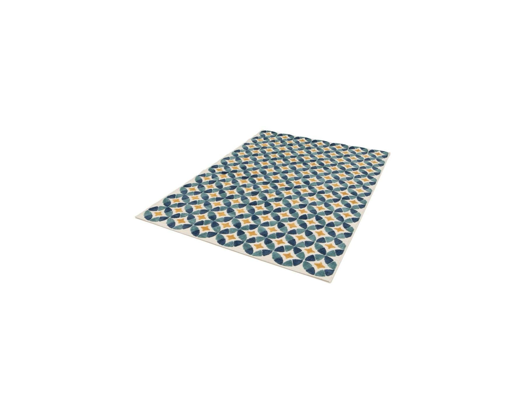 Isaure - Tapis Poils Ras - Motif Abstrait - Bleu