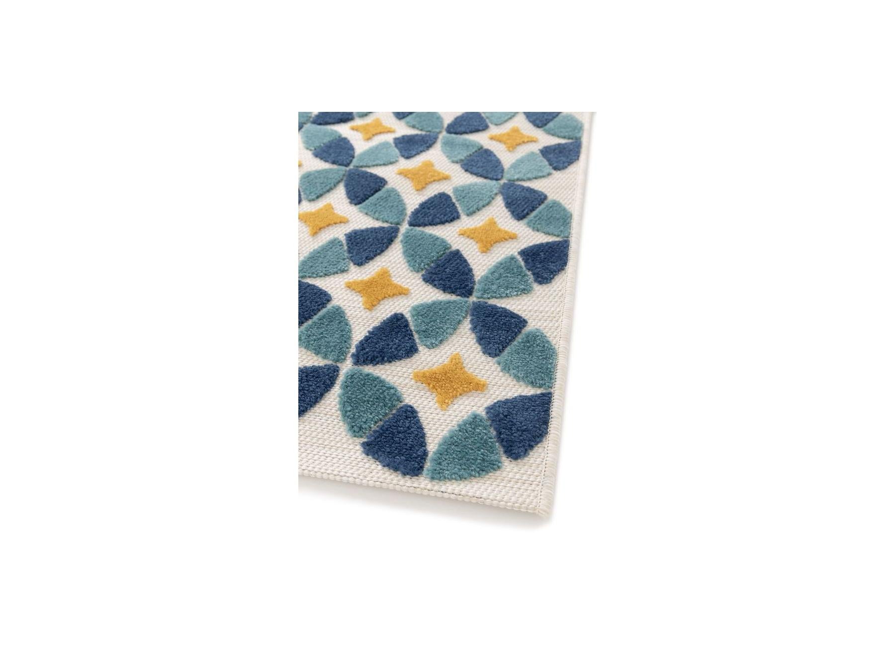 Isaure - Tapis Poils Ras - Motif Abstrait - Bleu
